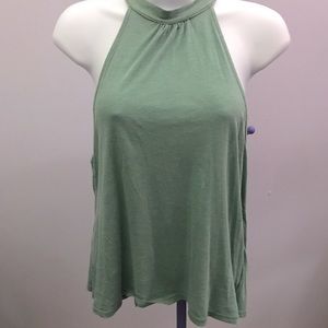 White Crow women’s green halter top. Size XS